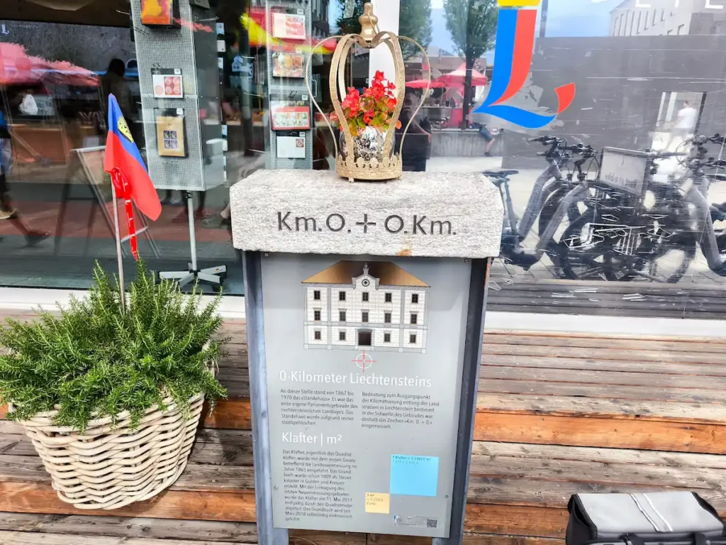Km 0 de Liechtenstein en Vaduz