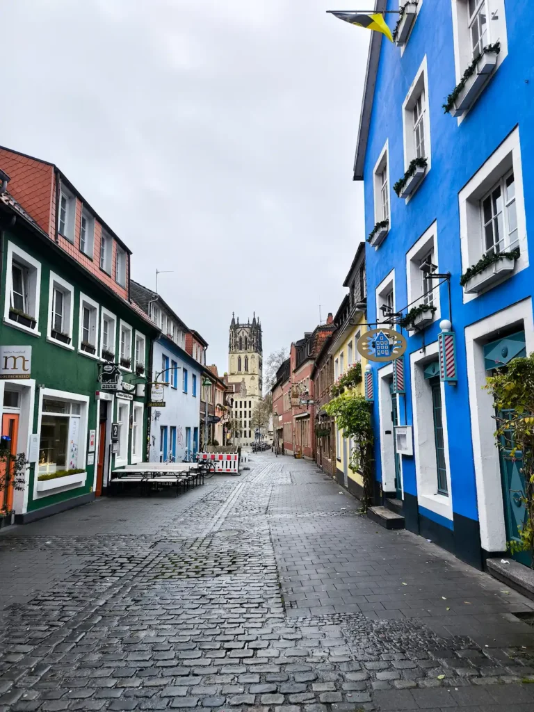 Calle Kreuzstraße en Münster, la zona más animada de la ciudad alemana